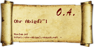 Ohr Abigél névjegykártya